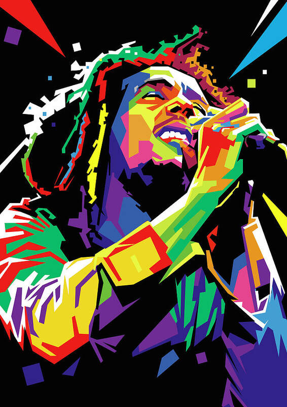 Bob Marley Wpap Pop Art Poster