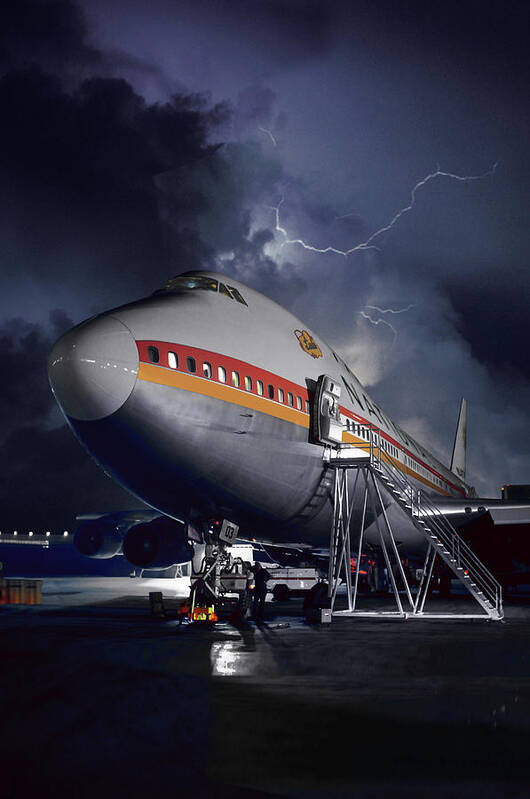 National Airlines Poster featuring the photograph Boeing 747 Before the Storm by Erik Simonsen