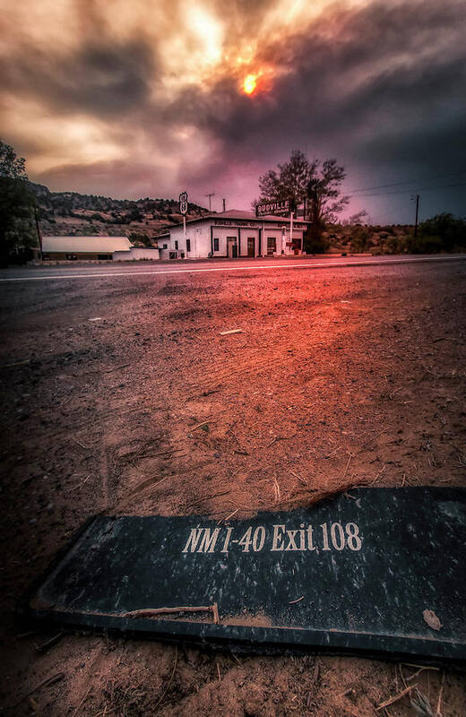 Budville Poster featuring the photograph Budville Route 66 - The ghost of Interstate 40 by Micah Offman