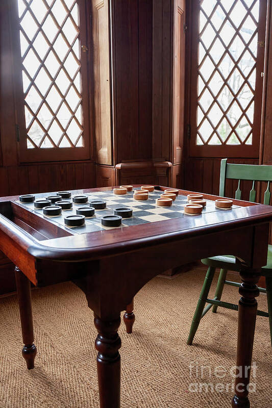 Abraham Lincoln Poster featuring the photograph Checkers Table at the Lincoln Cottage in Washington DC by William Kuta