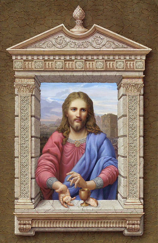 Christian Art Poster featuring the painting Christ 2 #1 by Kurt Wenner