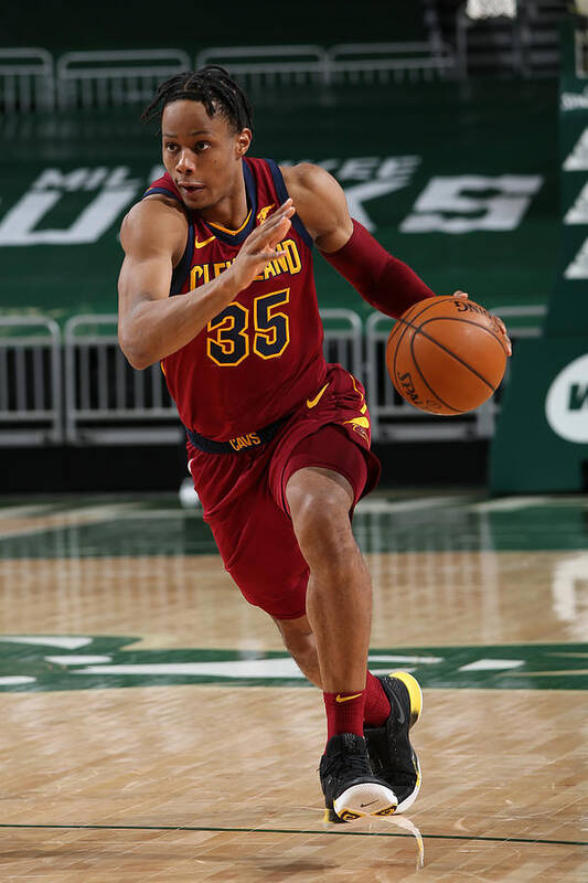 Isaac Okoro Poster featuring the photograph Cleveland Cavaliers v Milwaukee Bucks by Gary Dineen