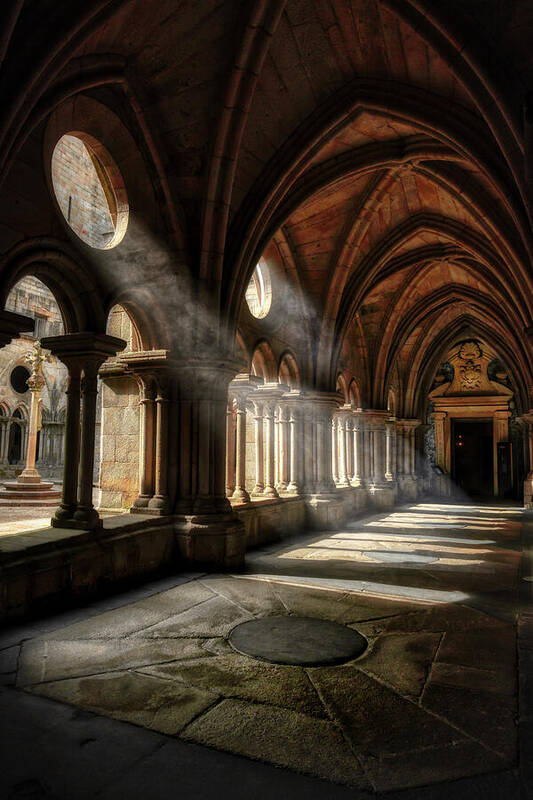 Cloister Poster featuring the photograph Cloister of the Porto Cathedral by Micah Offman