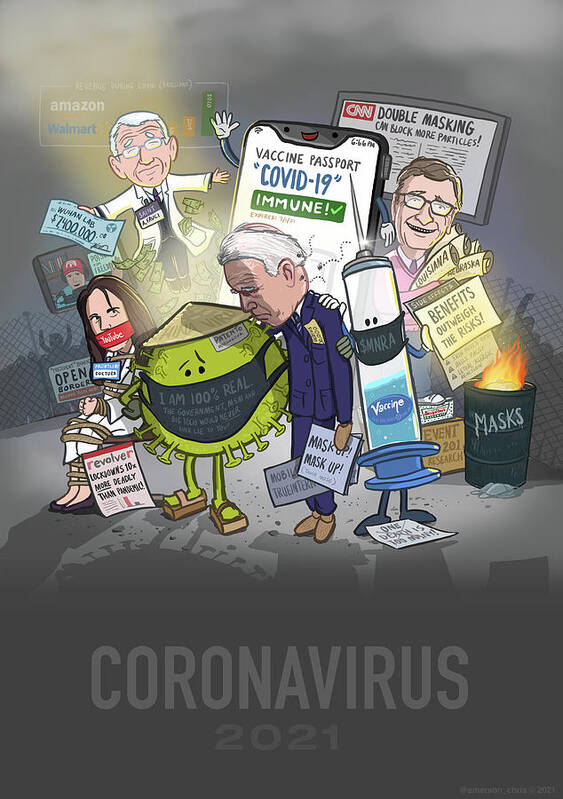 Covid-19 Poster featuring the digital art Coronavirus 2021 by Emerson Design