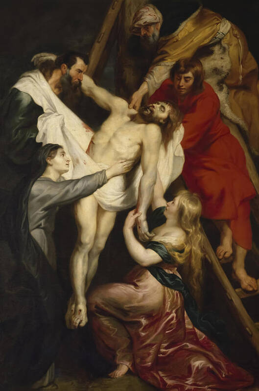 Peter Paul Rubens Poster featuring the painting Descent from the Cross by Peter Paul Rubens by Mango Art