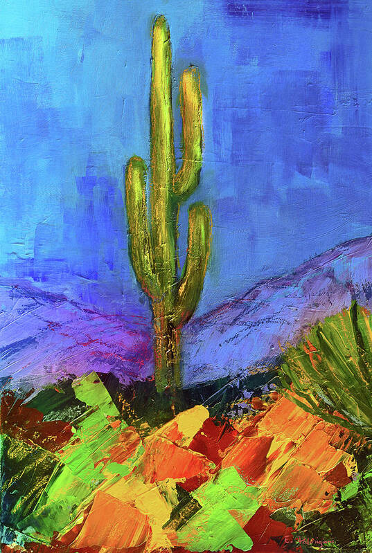 Desert Poster featuring the painting Desert Giant by Elise Palmigiani
