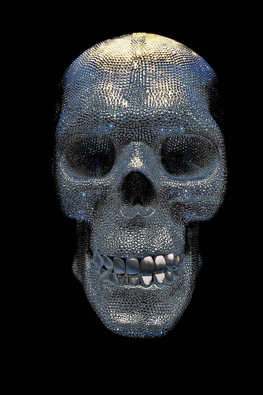 Skull Poster featuring the photograph Diamond Skull by Worldwide Photography