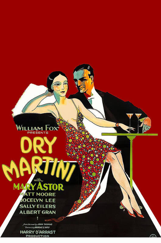 Martini Poster featuring the mixed media ''Dry Martini'', 1928 - 3d movie poster by Movie World Posters