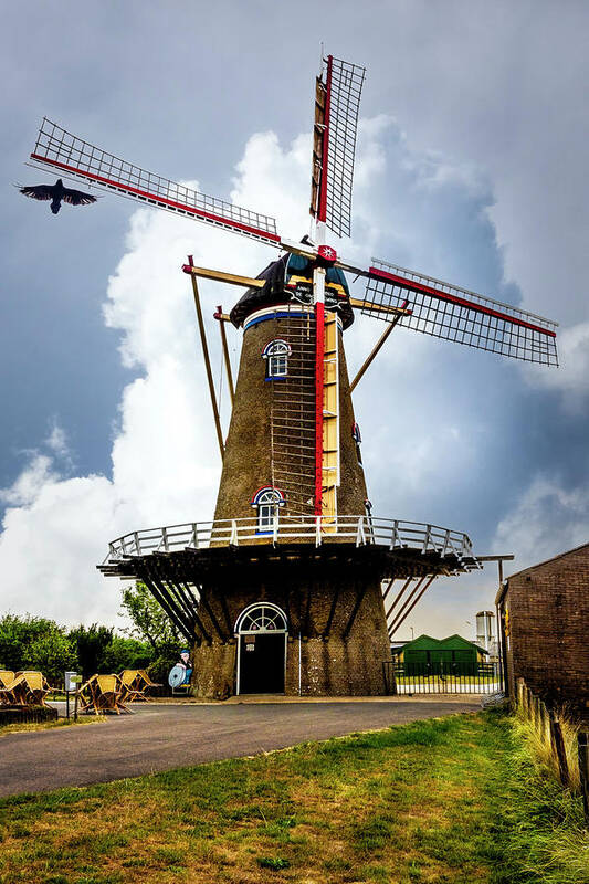 Barns Poster featuring the photograph Dutch Windmill in the Countryside by Debra and Dave Vanderlaan