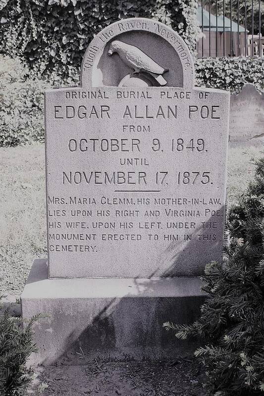 Joseph Poster featuring the photograph Edgar Allan Poe Grave Site by Joseph Skompski