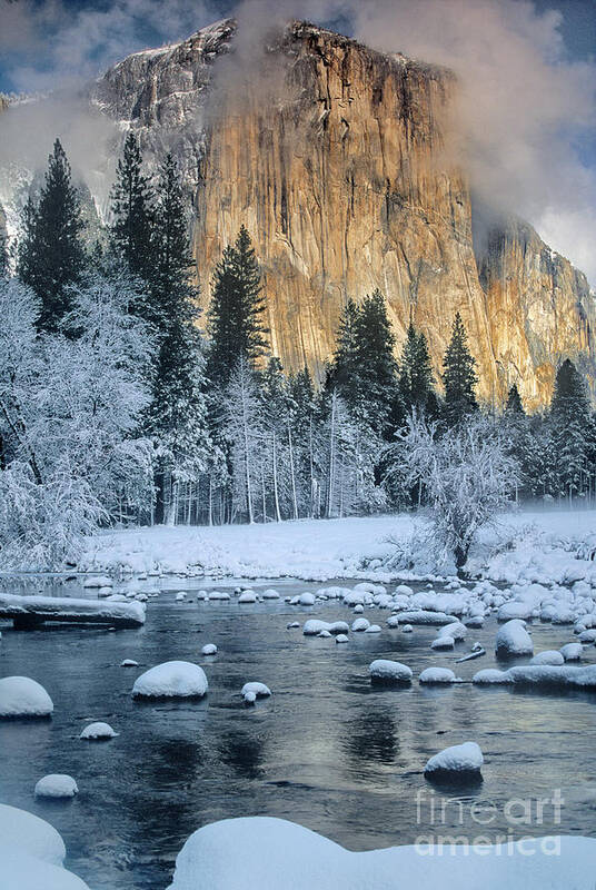 Dave Welling Poster featuring the photograph El Capitan Winter Yosemite National Park California by Dave Welling