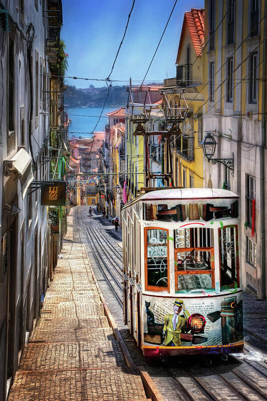 Lisbon Tram Poster featuring the photograph Elevador da Bica Lisbon by Carol Japp