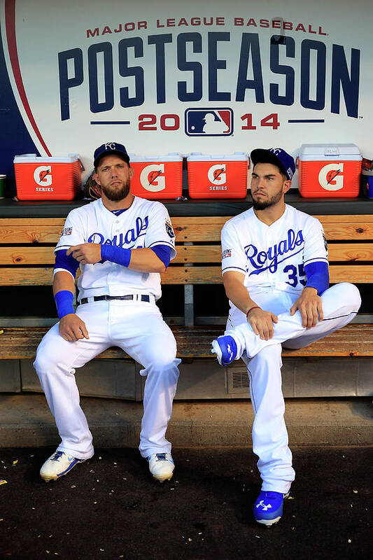 American League Baseball Poster featuring the photograph Eric Hosmer and Alex Gordon by Jamie Squire