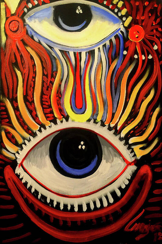 Eye Poster featuring the painting Eye On U2 by Amzie Adams