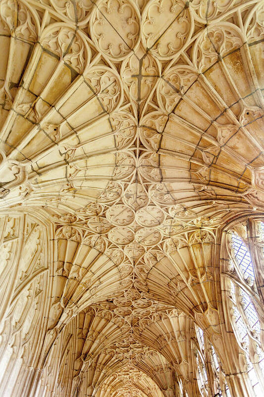 Cathedral Poster featuring the photograph Fan Vaulting of the Cloisters of Gloucester Cathedral by W Chris Fooshee