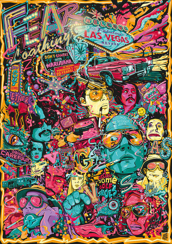 Fear and Loathing in Las Vegas Alternative Colourfull Poster by