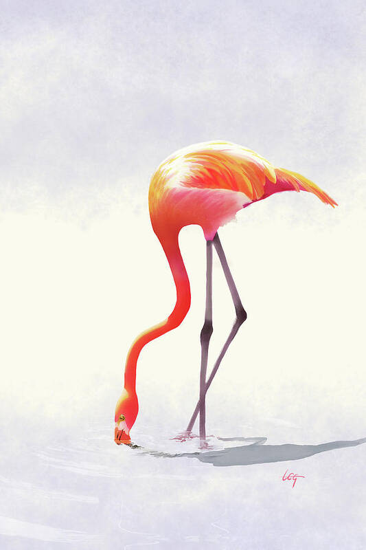 Flamingo Poster featuring the painting Flamingo by Tom Gehrke