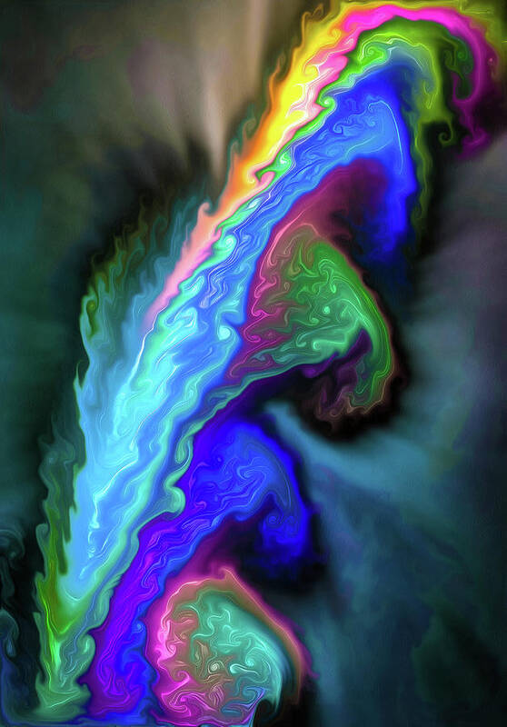 Fluid Poster featuring the painting Fluid 07 Abstract Colorful Digital Painting by Matthias Hauser