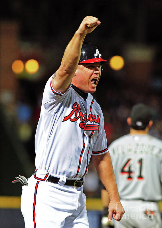 Atlanta Poster featuring the photograph Freddie Freeman and Chipper Jones by Scott Cunningham