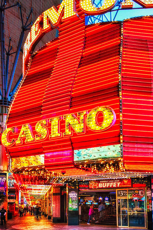 Fremont Casino Poster featuring the digital art Fremont Casino, Las Vegas by Tatiana Travelways