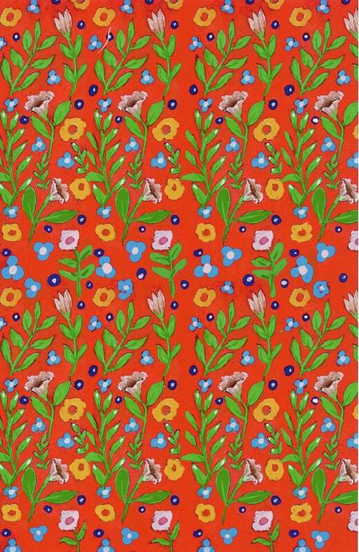  Poster featuring the painting Garden Floral Red by Suzzanna Frank