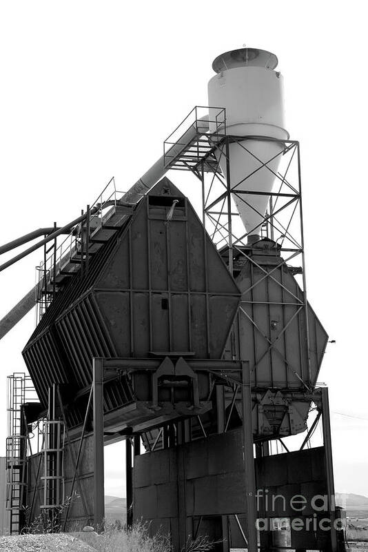 Black And White Poster featuring the photograph Geometrics At A Pulp Plant in BW by Kae Cheatham