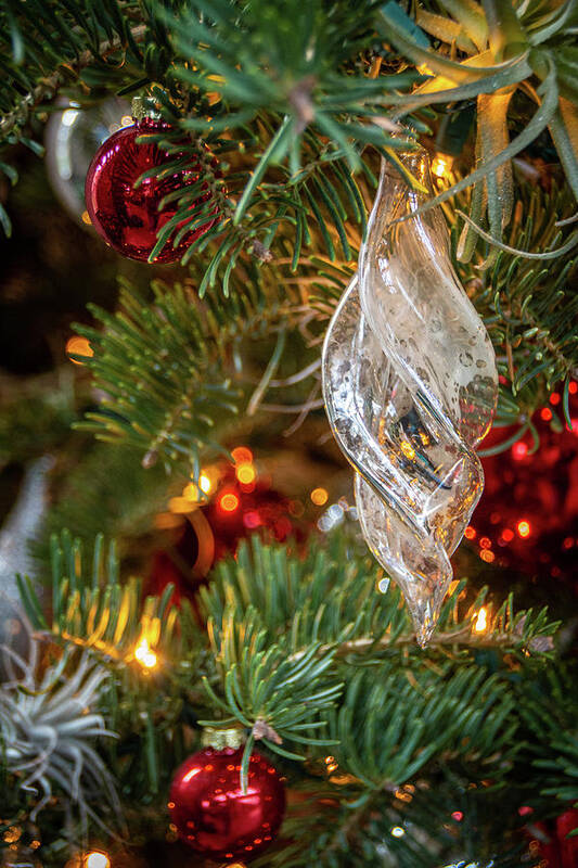 Winter Poster featuring the photograph Glass and Red Christmas Ornaments by Kristia Adams