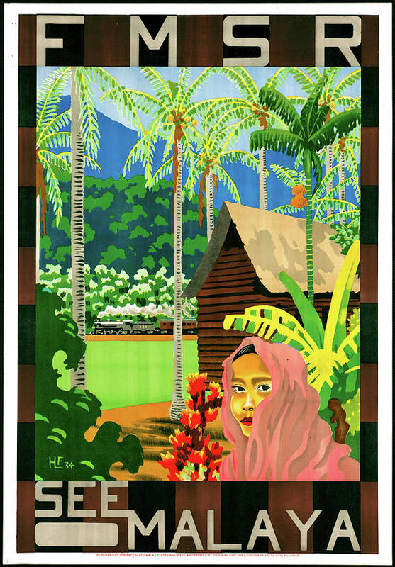 Golden Poster featuring the digital art Golden Chersonese, Malaya by Long Shot