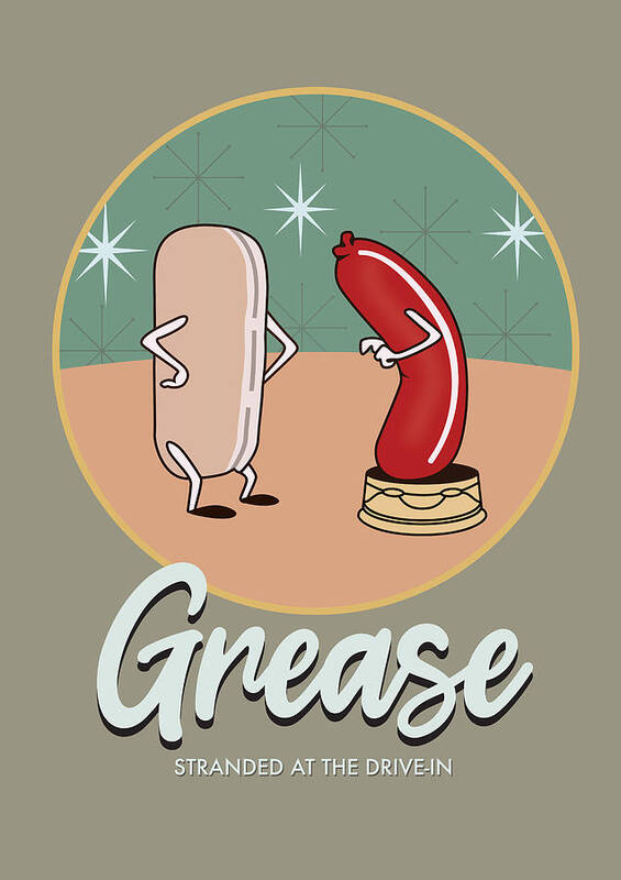 Movie Poster Poster featuring the digital art Grease - Alternative Movie Poster by Movie Poster Boy