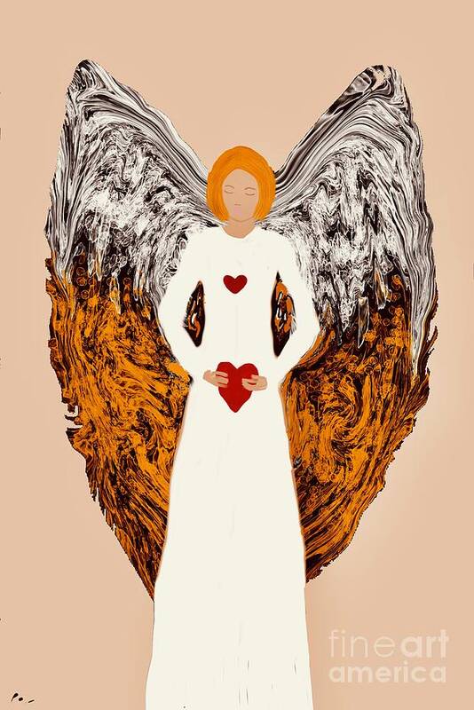 Guardian Angel Poster featuring the digital art Guardian angels by Elaine Hayward