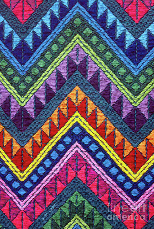 Guatemala Poster featuring the photograph Guatemala textile photos - Guatemalan Diamonds II by Sharon Hudson