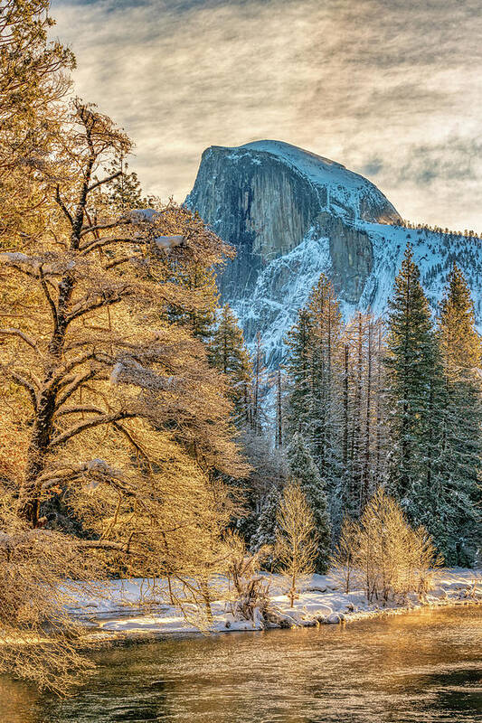 Half Dome Poster featuring the photograph Half Dome on Frosty Winter Morning by Kenneth Everett