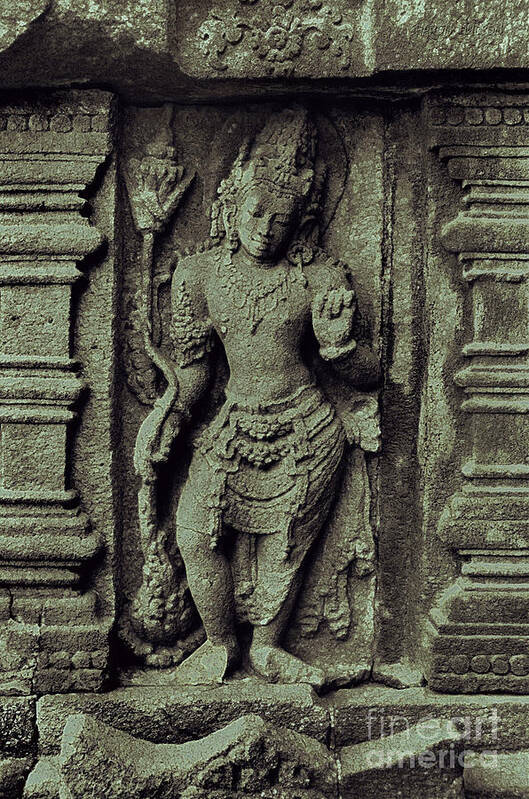 Prambanan Poster featuring the photograph Hindu temple figure - Prambanan II by Sharon Hudson
