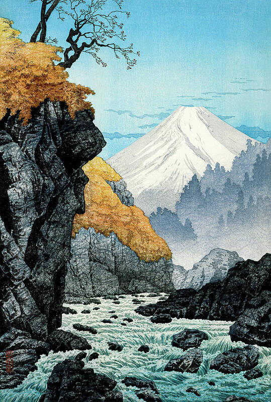 Hiroaki Takahashi Foot Of Mount Ashitaka 1932 Poster featuring the painting Hiroaki Takahashi's Foot of Mount Ashitaka 1932 by Bob Pardue