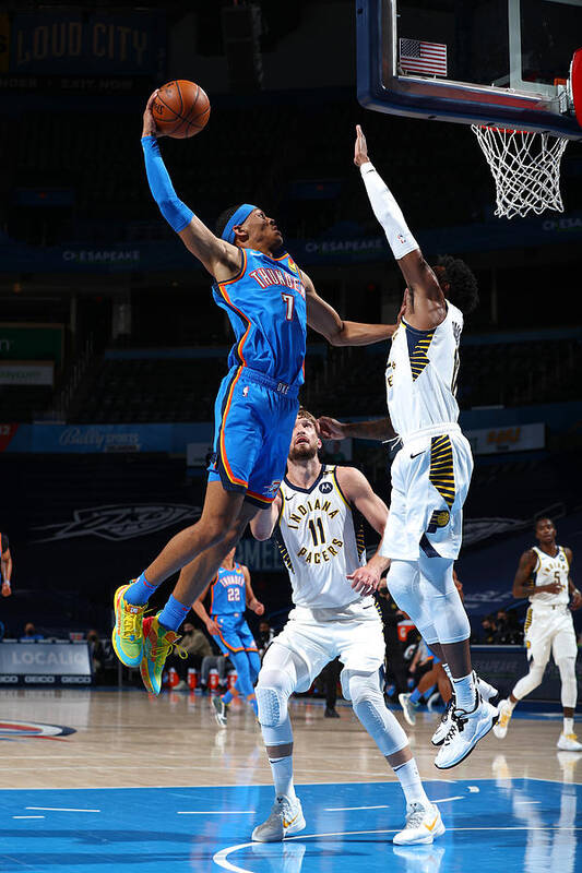 Darius Bazley Poster featuring the photograph Indiana Pacers v Oklahoma City Thunder by Zach Beeker