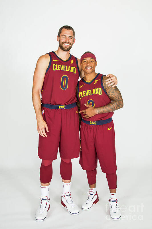 Kevin Love Poster featuring the photograph Isaiah Thomas and Kevin Love by Michael J. Lebrecht Ii