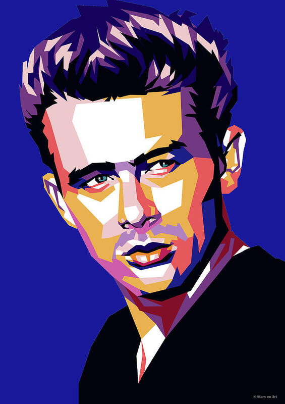 James Dean Poster featuring the digital art James Dean geometic art by Movie World Posters