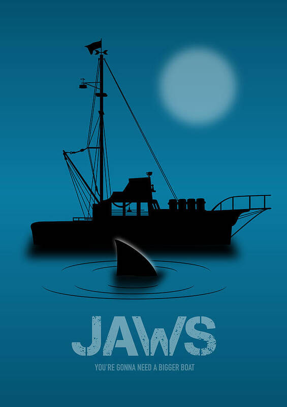 Jaws Poster featuring the digital art Jaws - Alternative Movie Poster by Movie Poster Boy