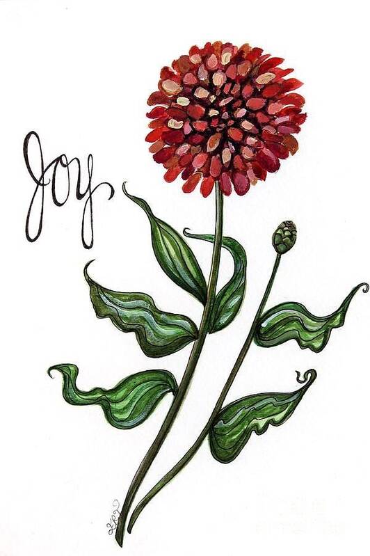 Zinnias Poster featuring the painting Joy by Elizabeth Robinette Tyndall