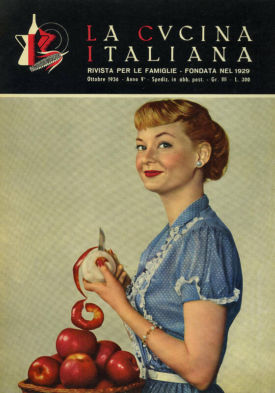 Cucina Poster featuring the photograph La Cucina Italiana - October 1956 by Artist Unknown
