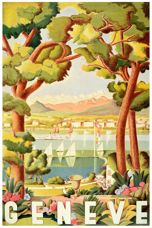 Lake Poster featuring the digital art Lake Geneva by Long Shot