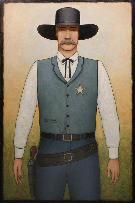 Cowboy Poster featuring the painting Lawman by Norman Engel