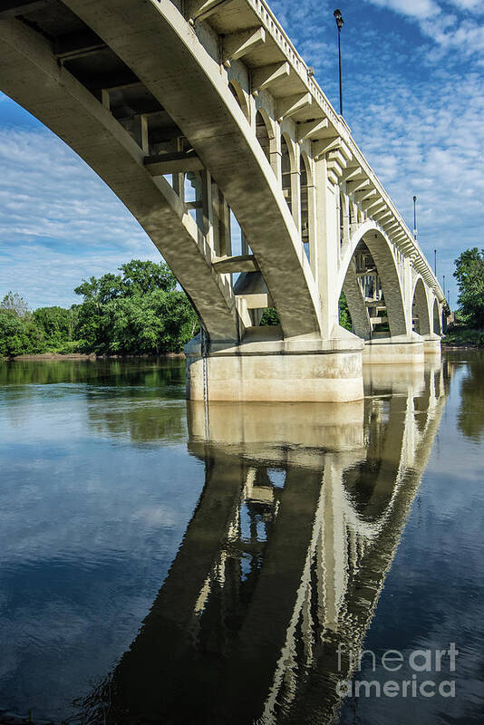 Lincoln Poster featuring the photograph Lincoln Memorial Bridge 3 - Vincennes - Indiana by Gary Whitton