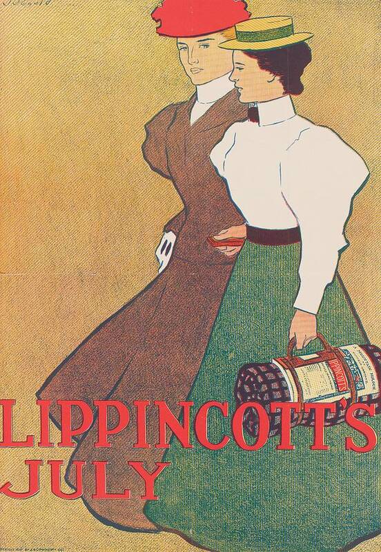 Americana Poster featuring the digital art Lippincott's July 1897 by Kim Kent