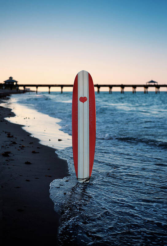 Surfboard Poster featuring the photograph Longboard Love by Laura Fasulo