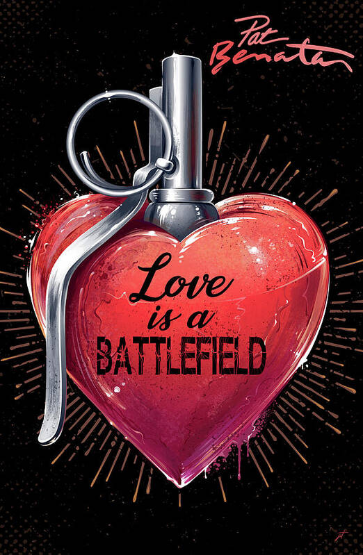 Music Poster featuring the digital art Love is a Battlefield Song Art Print by Ink Well