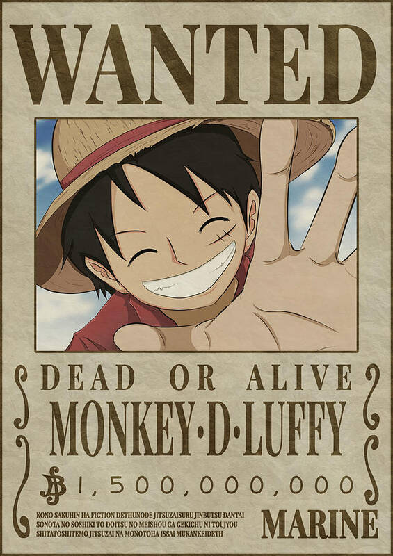 One Piece - TV Show Poster (Wanted: Monkey D. Luffy #2) (Size: 24 x 36)