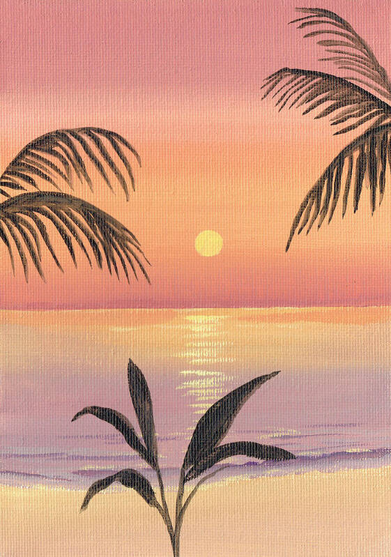 Sunset Poster featuring the painting Maldives Sunset by Elizabeth Lock
