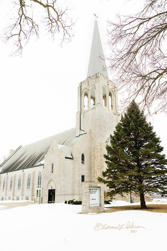 Churches Poster featuring the photograph Mamrelund Lutheran Church by Ed Peterson