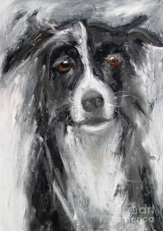 Dog Poster featuring the painting Paintings Of Dogs. Mans Best Friend by Mary Cahalan Lee - aka PIXI